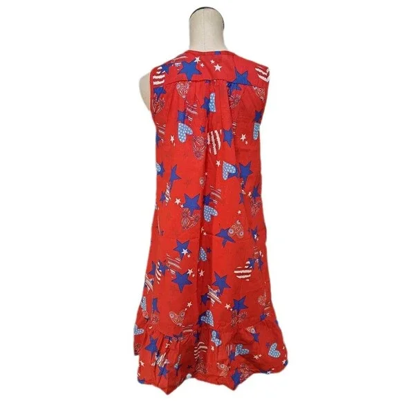 Anthony Richards VTG Americana Heart Star Mumu Patio Dress Sleeveless Women's 2X - Picture 8 of 12
